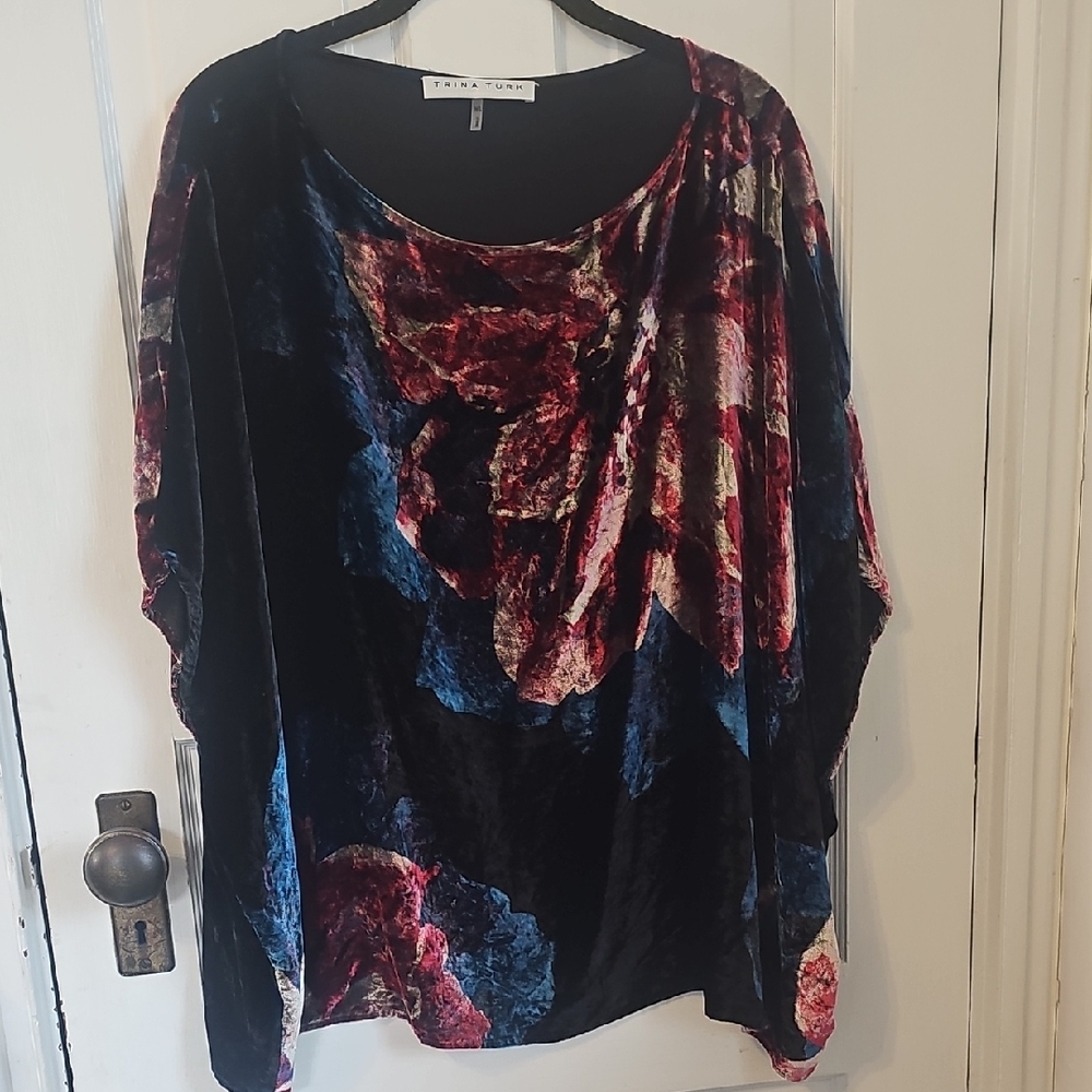 Trina Turk Multicolor Velvet Blouse